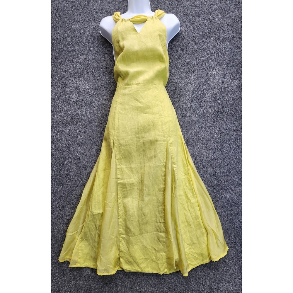 NWT Soft Surroundings Women Linen Silk Halter Maxi Resort Dress Petite‎ Small PS